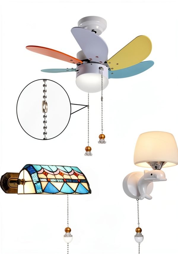 Hyamass Ceiling Fan Pull Chain Gold Spaceman Rocket Charm-3