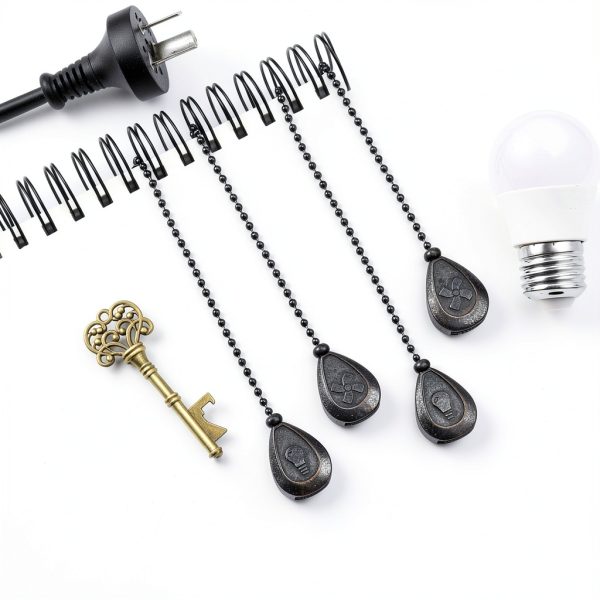 Patelai Ceiling Fan Chain Retro Black Copper Ventilating-1