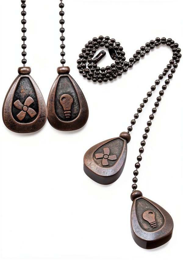 Patelai Ceiling Fan Chain Retro Black Copper Ventilating-5