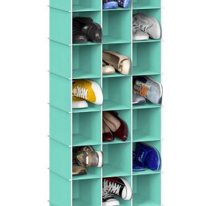 Hanging Shoe Organizer Simple Houseware 24-Section Fabric-0