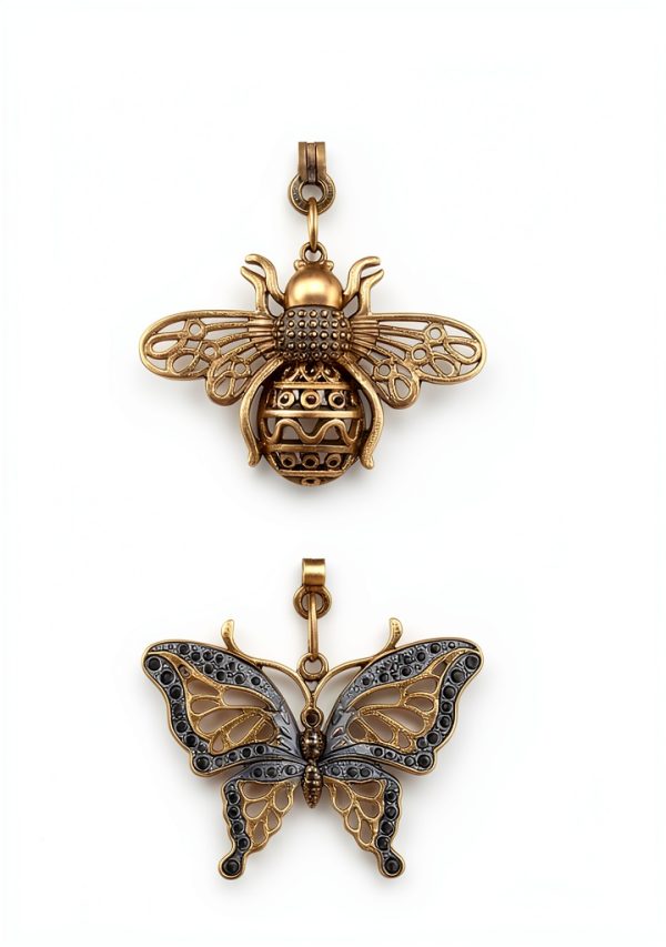 MTLEE Bronze Copper Butterfly Fan Pull Chain Retro Style-1
