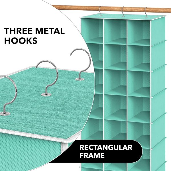 Hanging Shoe Organizer Simple Houseware 24-Section Fabric-5