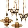 MTLEE Bronze Copper Butterfly Fan Pull Chain Retro Style-0