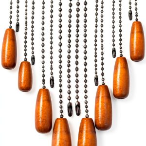 Hordion Wooden Ceiling Fan Pull Chain Vintage Adjustable-0
