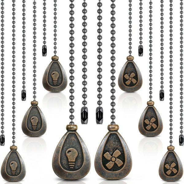 Patelai Ceiling Fan Chain Retro Black Copper Ventilating-0
