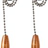 Hordion Wooden Ceiling Fan Pull Chain Vintage Adjustable-2