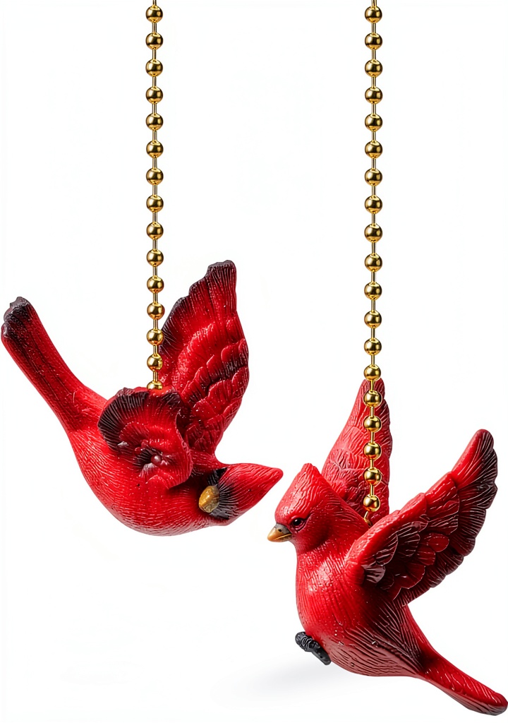 Ceiling fan pull with 18k gold-plated chain