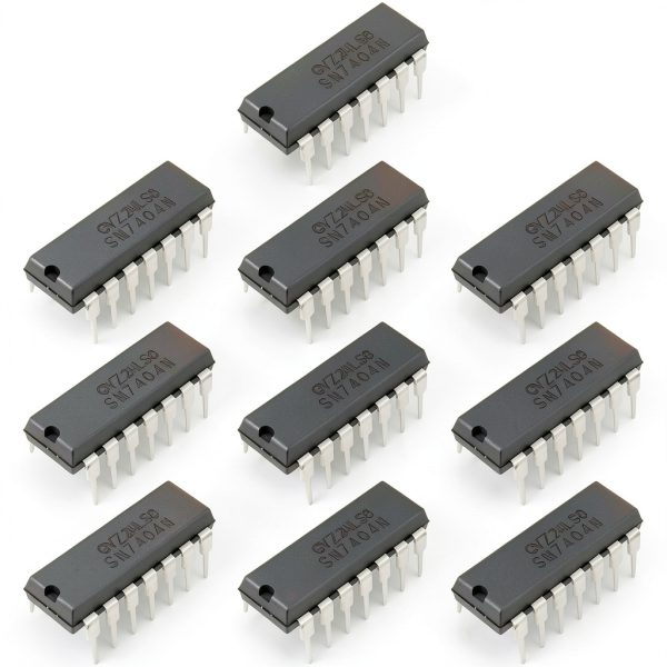 10pcs SN7404N Hex Inverter IC 6-Channel Logic Gate Chip PDIP-14 for 5V Digital Signal Processing Applications-0